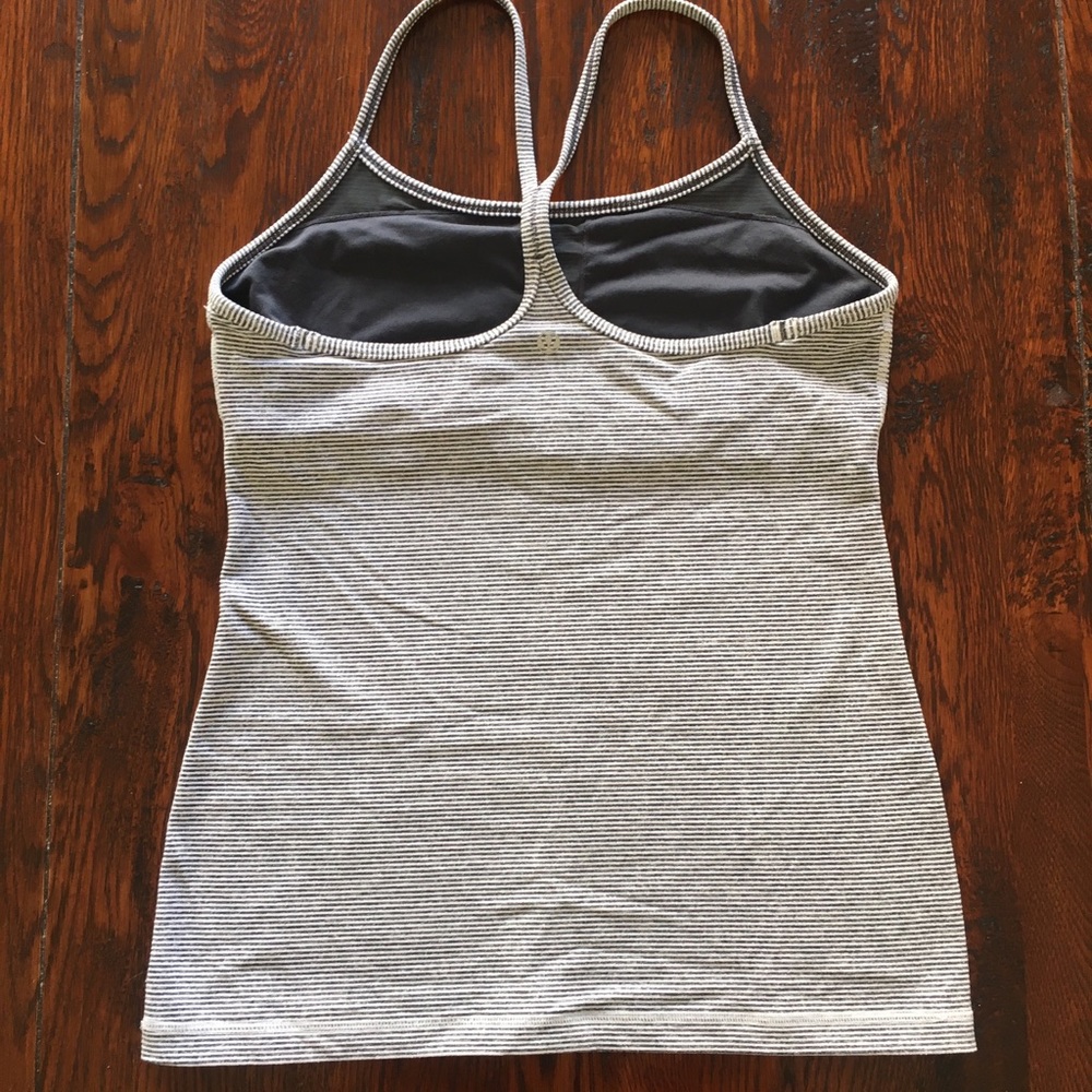 Lululemon Grey and white stripe tank
